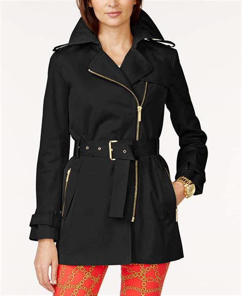 michael michael kors leather trench coat|Michael Kors belted trench coats.